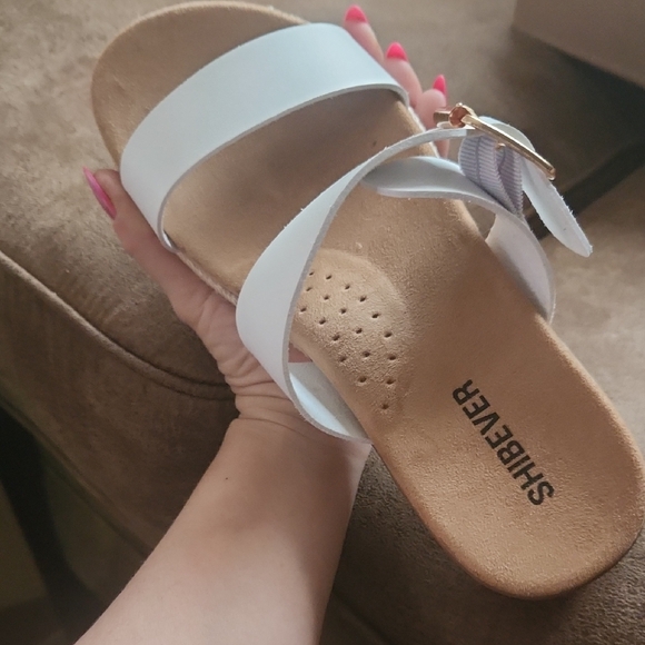 Shibever Women's White Slide Sandals - Picture 2 of 11